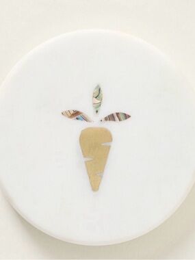NIB Anthropologie Briar Marble Carrot Coaster